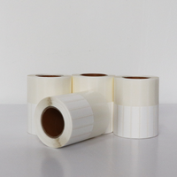 Fábrica en blanco BOPP papel precio etiquetas vinilo imprimible alto brillo PET joyería exhibición rollo etiquetas para anillo pegatina