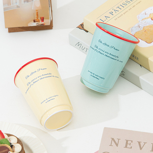 แก้วน้ำวินเทจทรงสูง ขนาด 360 มล. 12 ออนซ์ แก้วกาแฟ แก้วน้ำผลไม้ แก้วเซรามิกน่ารัก - Product Image 5