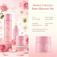 Crème Tonique Bio à la Rose, Sérum Visage Anti-Âge et Anti-Rides Éclaircissant et Blanchissant à la Vitamine C et à l'Acide Hyaluronique, Marque Privée OEM
