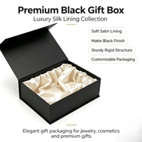 Boîte d'emballage magnétique personnalisée en carton noir de luxe pour perruques et extensions capillaires tressées pour femmes
