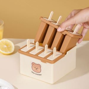 Moule à sucettes glacées en silicone de qualité alimentaire avec couvercle, bac à glaçons domestique, outil de fabrication de crème glacée maison - Product Image 3