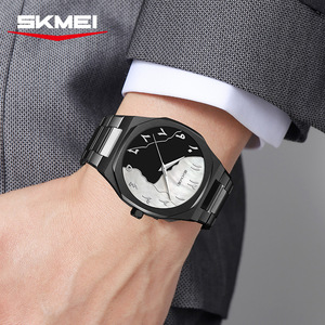 Reloj de Cuarzo para Hombre, Diseño Simple y Elegante, de Acero Inoxidable, con Costuras en Contraste de <span class=keywords><strong>Color</strong></span>, Resistente al Agua - Product Image 4