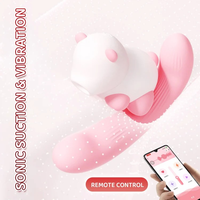 Vibrateur G-Spot à aspiration sonique en forme d'ours, portable, en silicone, 10 fréquences, 10 modes de succion, moins de 45 dB, OEM ODM, vente en gros