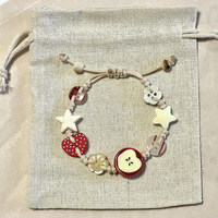 Appelparadijs Handgeweven Niche Kleurrijke Kraal Armband met Knopen Schattig Zoet en Fris Damesgeschenk 2025 Nieuwe Aanwinst Sieraden
