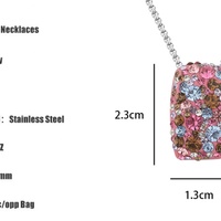 Colliers en Acier Inoxydable, Bijoux Fantaisie Délicats pour Femmes, Collier Ras du Cou avec Pendentif en Zircon Cubique