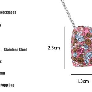 Colliers en Acier Inoxydable, Bijoux Fantaisie Délicats pour Femmes, Collier Ras du Cou avec Pendentif en Zircon Cubique - Product Image 3