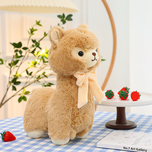 Peluche <span class=keywords><strong>di</strong></span> Alpaca Carino, Morbido Pupazzo con Fiocco Decorativo, Regalo <span class=keywords><strong>di</strong></span> Compleanno per Bambini, Decorazione per Casa, Camera da Letto, Divano <span class=keywords><strong>e</strong></span> Oggetto da Collezione - Product Image 4