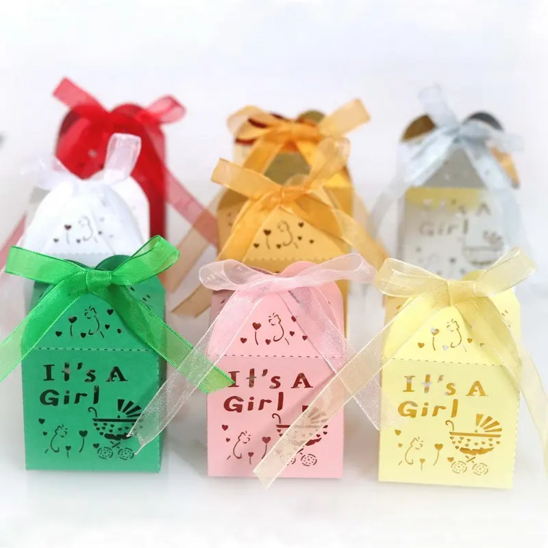 Laser Cut Candy Box Baby Girl Birthday Chocolate Paper Sweet Packaging Gift Box