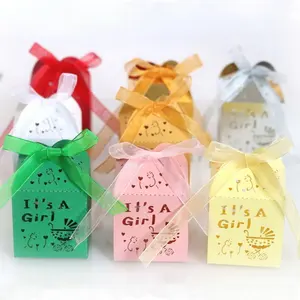 레이저 컷 사탕 상자 아기 소녀 생일 초콜릿 종이 달콤한 포장 선물 상자