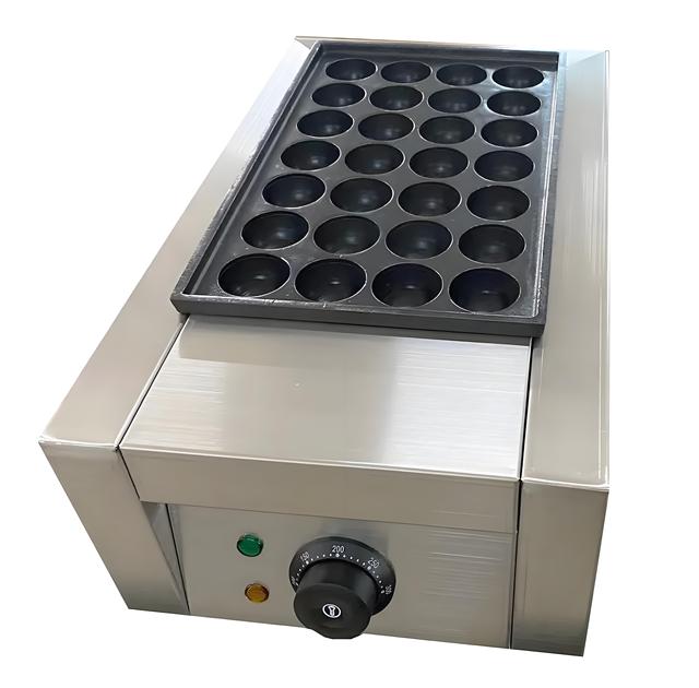 Japanese Takoyaki Maker Commercial Electric 28 Holes Fishball Grill Stainless Steel 1-Head Manual Octopus Ball Stove
