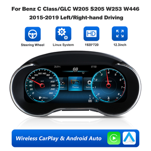 Panel de Instrumentos con Velocímetro Digital LCD de 12.3 Pulgadas para Mercedes-Benz Clase C <span class=keywords><strong>GLC</strong></span> W205 X253 2015-2019, CarPlay Inalámbrico, Android Auto - Product Image 1