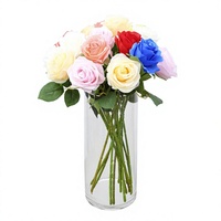 Kunstzijde zijden rozen woonkamer slaapkamer decoratief boeket tafel centerpiece zelfde stijl 'Yellow Rose Story' bloemstuk
