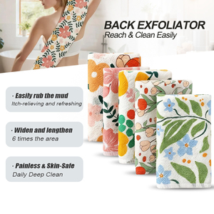 ผ้าขนหนูอาบน้ำปอกระเจาแบบสองหน้าสำหรับผู้ใหญ่ผ้าขนหนูเช็ดมือยาวถูหลังอาบน้ำผ้าใยป่านศรนารายณ์ดึงด้านหลัง - Product Image 2