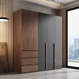 Grande armoire de style italien moderne pour chambre à coucher, armoire de rangement spacieuse et minimaliste, meuble de maison à assembler soi-même - Product Image 1