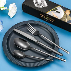 Stainless Steel Cutlery Set 24 18 Pieces Western Steak Knife Fork <b>Spoon</b> Set for Catering - Product Image 1
