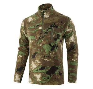 Camiseta Térmica Táctica de Forro Polar HBU816, Color Negro y Verde Camuflaje, para Invierno - Product Image 3