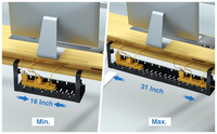Extensible sous la gestion des câbles de bureau 14-21.6 pouces rétractable sous la table organisateur de cordon 22 "plateau de fil avec perforé
