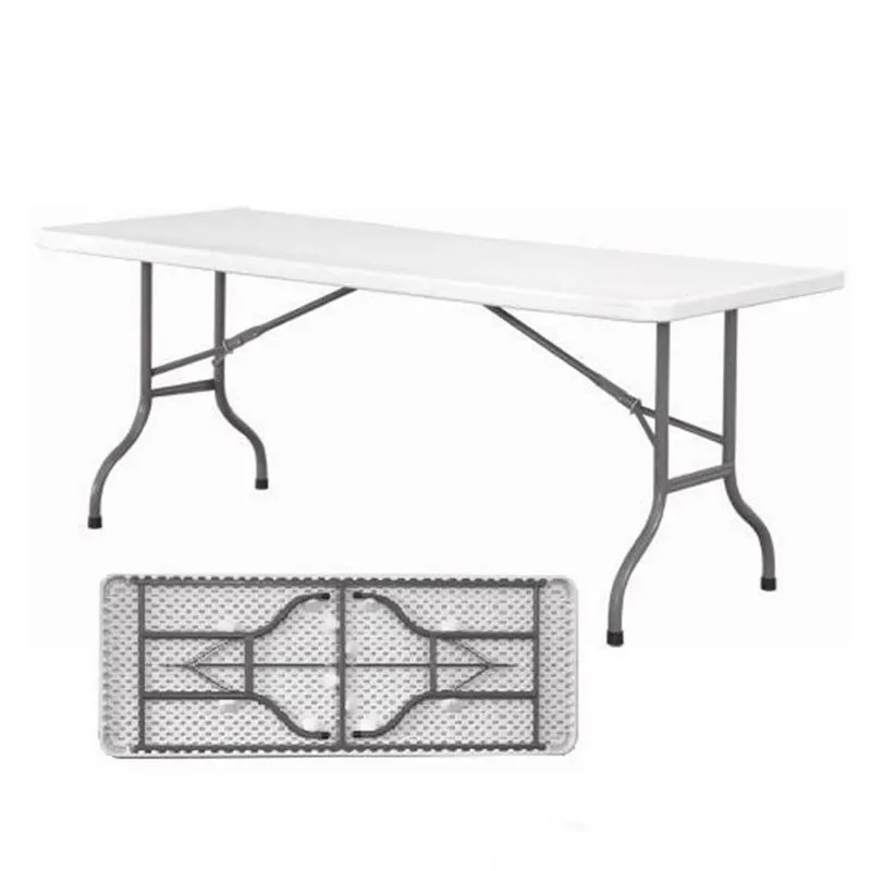 Mesa plegable de plástico para exteriores, 6 pies, para banquete, fiesta, picnic, camping, mesa plegable y silla para eventos