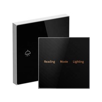 Sakelar lampu listrik rumah berkualitas UK Smart Control saklar rumahan otomatis sentuh 240v maks. Voltase 16A Panel kaca