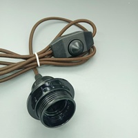 Cordon de lampe électrique tressé en tissu avec prise australienne E27, interrupteur variateur et anneau de suspension pour éclairage suspendu vintage DIY