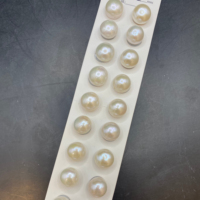Prix usine perles naturelles perles 3A 14.5-15mm demi-trou bouton d'eau douce perle pour boucles d'oreilles colliers fabrication d'anneaux