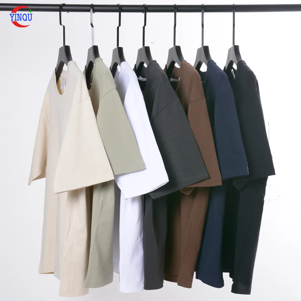 Üretim erkek t shirt yüksek kalite streetwear boş T shirt 280 gsm ağır ağırlık baskı logo T shirt için OEM