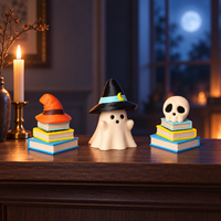 Décoration de bureau d'Halloween, jouet anti-stress à bouton-poussoir, mini fantôme de collection pour employés de bureau, cadeau personnalisé avec logo pour panier de Halloween
