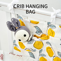 Kangobaby-Sacs de rangement suspendus pour lit de bébé, pochette en coton pour le rangement des couches, ensemble d'accessoires et de literie