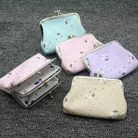 Logo Kustom 4 Inci PU Kantong Koin Dompet Wanita Kunci Ganda Tas Kosmetik Gesper Tas Clutch Tas Lipstik Penutupan Snap