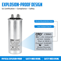 Condensateur de démarrage de moteur CRD CBB65 30UF 370VAC, condensateur en film de polypropylène métallisé pour climatiseur HVAC, compresseur de climatisation, moteur AC