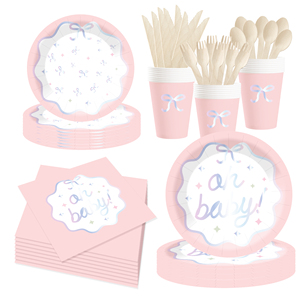 DAMAI Artículos para Fiestas de Revelación de Género, Vajilla para Baby Shower, Platos y Servilletas para Revelación de Género, Niños y Niñas para Baby Shower - Product Image 2