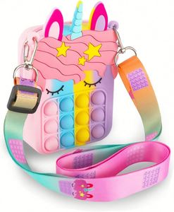 Mochila Escolar de Silicona con Diseño de Unicornio y Burbujas Pop It, Grande, para Niños, Venta al por Mayor 2022 - Product Image 1
