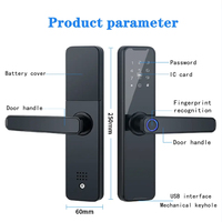 Elock Es242f Elektrische Sleutelloze 5050 Code Wachtwoord Biometrische Vingerafdruk Smart Lock Beveiliging Automatische Smart Deadbolt Lock