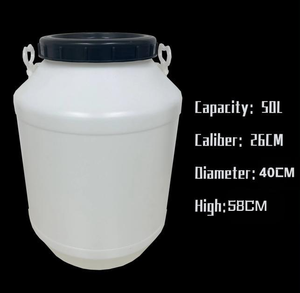 लोहे की चोप रिंग लॉक ड्रम प्लास्टिक के साथ 50L बड़े मुंह वाले प्लास्टिक बैरल