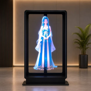 ตู้แสดงผลโฮโลแกรมแบบคู่ขนาด 100 ซม. พร้อมระบบซิงค์จอแสดงผล LED ขนาด 1000x1710 มม. สร้างภาพ 3 มิติ สำหรับโฆษณาในร่มแบบตั้งพื้น - Product Image 2