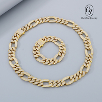 Ensemble Collier et Bracelet Hiphop pour Homme en Acier Inoxydable, Chaîne Figaro 3-en-1 Entièrement Pavée de Zircons, Bijoux Tendance, Vente en Gros