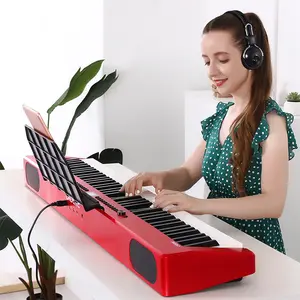 Cademe Piano Keyboard Elektronik Portabel 88 Tombol Instrumen Musik Digital Tertimbang Piano Merah untuk Dijual