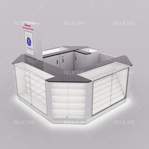 USA tốt nhất người bán sang trọng 10 * 10ft đá cẩm thạch kiosk là viết tắt của cửa hàng bán lẻ và trung tâm mua sắm LED ánh sáng điện thoại tủ trưng bày gian hàng - Product Image 3