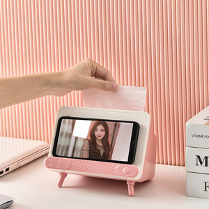 Modern Plastic Tissue Box With <b>Phone</b> <b>Stand</b> Multi Purpose Storage <b>For</b> Home <b>Desk</b> Use - Product Image 3