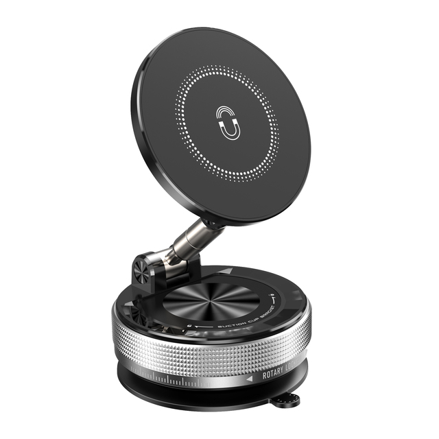 Universal 360 Rotate Vacuum Suction Cup Metal Phone Holder Magnetic Adsorption for Gym Car Wall Glass