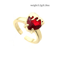 Hete nieuwe christelijke heilige hart kruis ring van legering damesmode doornen roos Valentijnsdag klein cadeau perzik hart ring OEM