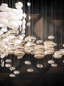 Креативная стеклянная керамическая яичная Люстра для виллы, винтовая лестница, гостиничный вестибюль, инженерный светильник овальной формы для гостиной - Product Image 3