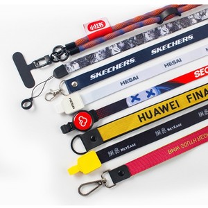 Lanière de téléphone promotionnelle personnalisée avec logo imprimé en polyester, lanière recyclable en sangle REPT, porte-badge d'identification, sangle de cou - Product Image 4