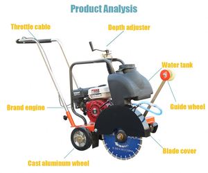 Q350 - Cortadora de Pisos de Concreto y Asfalto de 14 Pulgadas, Máquina para Cortar Carreteras - Product Image 6