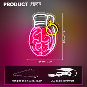 Letrero de Neón 'Brain Grenade', para Decoración de Pared, Luces de Neón para Sala de Juegos, Dormitorio, Bar, Cueva del Hombre, Oficina, Regalos Perfectos - Product Image 3