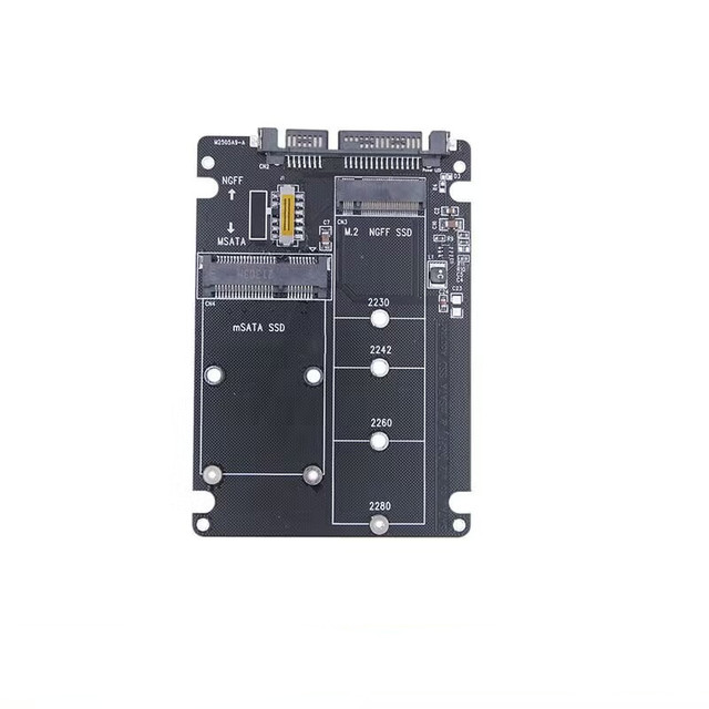 M2 Solid State SSD to SATA3 External Hard Drive Enclosure NGFF MSATA Dual-Use Two-in-One Adapter Card
