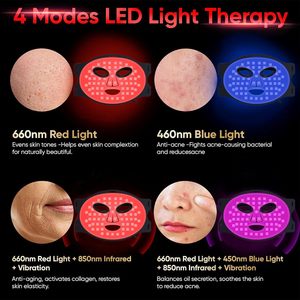 Masques de massage facial en silicone <span class=keywords><strong>LED</strong></span> 180 <span class=keywords><strong>LED</strong></span> les plus vendus, 4 couleurs, massage du <span class=keywords><strong>visage</strong></span>, rechargeable par USB, <span class=keywords><strong>masque</strong></span> de beauté électrique, masseur facial - Product Image 3