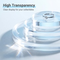 Base de présentation en acrylique transparente, support surélevé solide hautement transparent, pour figurines et objets de collection, style minimaliste moderne, taille personnalisée, effet miroir