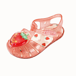 Sandalias de Gladiador de Verano para Niñas, con Cristales y Frutas, Planas, Transpirables, Antideslizantes, de Plástico, Divertidas - Product Image 2