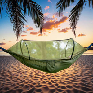 Hamac de camping portable en nylon double avec moustiquaire facile à suspendre pour une utilisation en extérieur - Product Image 6